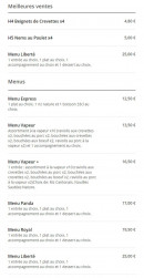 Menu Panda Express - Les meilleures ventes, menus