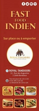 Menu Royal Tandoori - Carte et menu Royal Tandoori Bordeaux