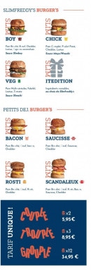 Menu SlimFreddy's - Les burgers