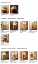Menu Starbucks Coffee - Les boissons page 2