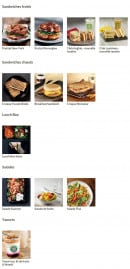 Menu Starbucks Coffee - Les sandwiches, lunch box, salades et yaourt