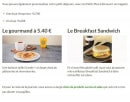 Menu Starbucks Coffee - Le petit déjeuner