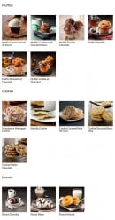 Menu Starbucks Coffee - Les muffins, cookies et  donuts