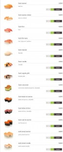 Menu Sushi Design - Les Sushis