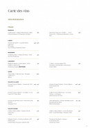 Menu Symbiose - Carte des vins