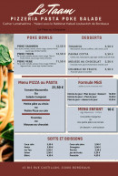 Menu Tâam - Les poke bowls, menus et desserts,...