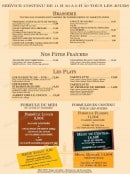 Menu The Central Pub - La brasserie, pates,...