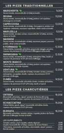 Menu Trattoria Da Bartolo - Les pizzas (suite)
