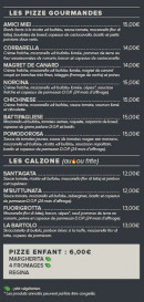 Menu Trattoria Da Bartolo - Les pizzas