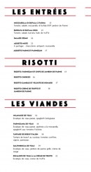 Menu Le Murano - Entrées, risotti et viandes