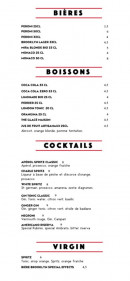 Menu Le Murano - Bières, boissons, cocktails,...