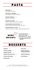 Menu Le Murano - Pasta et desserts