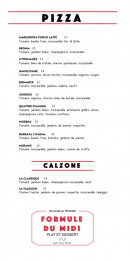 Menu Le Murano - Pizzas et calzones
