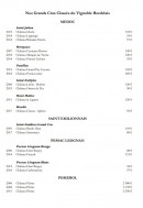 Menu Club Plage Pereire - Les grands crus classés du vignoble bordelais