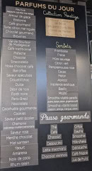 Menu Moustache - Les sorbets, parfums, ...