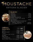 Menu Moustache - Les glaces, crêpes, ....