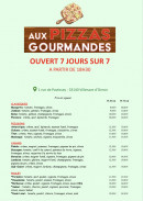 Carte et menu de Aux Pizzas Gourmandes à Villenave d'Ornon — Les pizzas