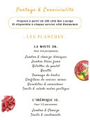 Menu Lartesia Rooftop - Les planches