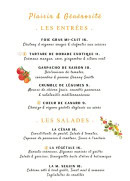 Menu Lartesia Rooftop - Les entrées et salades