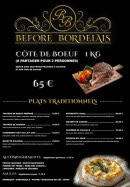 Menu Le Before Bordelais - Les plats traditionnels