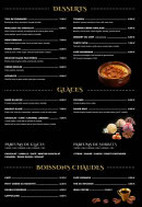 Menu Le Before Bordelais - Les desserts, glaces et boissons chaudes