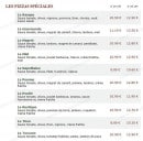 Carte et menu de Le Kiosque à Pizzas à Port Sainte Foy Ponchapt — Les pizzas spéciales