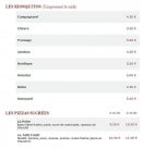 Carte et menu de Le Kiosque à Pizzas à Port Sainte Foy Ponchapt — Les kiosquitos et pizzas sucrées