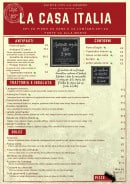 Carte et menu de Casa italia à Sainte Foy la Grande — Antipasti, dolce, contorni