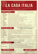 Carte et menu de Casa italia à Sainte Foy la Grande — Pizzas