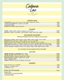 Menu Chez Bardou - La carte