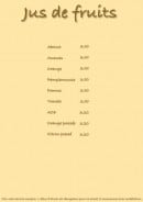 Menu La chapelle - Jus de fruits