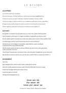 Carte et menu de La Coorniche à La Teste de Buch — Entrées, plats...