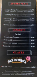 Menu Pizzas 420 - Les desserts, glaces, ...