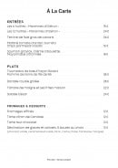 Menu L'Atelier de Candale - Les plats à la carte