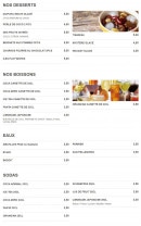 Menu Kiniro - Les desserts, boissons, ...