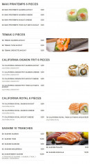 Menu Kiniro - Les maki printemps 6 pièces, temaki 2 pièces, ...