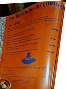 Carte et menu de Au Royaume du Couscous à Fargues Saint Hilaire — Les tajines et menu enfant