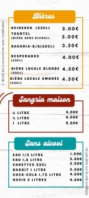Carte et menu de Rôtisserie Du Val De L'eyre à Mios — Les bières, sangria maison, ...