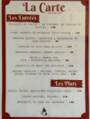 Menu L'Auberge des Officiers - Les entrées et plats