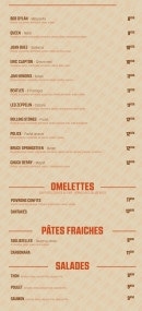 Menu La Cabane Pizza - Les pizzas, pates et salades,...