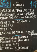 Menu La Bidoche - L'ardoise