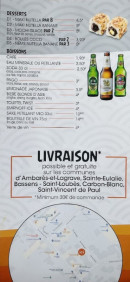 Menu Sawadee Sushi - Les desserts et boissons