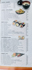 Menu Sawadee Sushi - Les entrées, makis et temakis,...