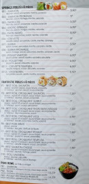 Menu Sawadee Sushi - Les springs rolls, fantastic rolls et poké bowls