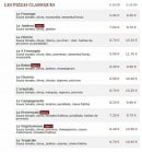 Menu Le Kiosque à Pizzas - Les pizzas classiques