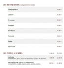 Menu Le Kiosque à Pizzas - Les kiosquitos et pizzas sucrées