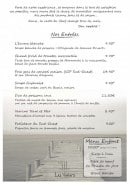 Menu Les Viviers - Les entrées et le menu enfant