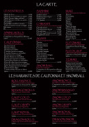 Menu J'Adooore les Sushis - La carte