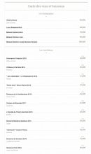 Menu La table de Catusseau - Champagnes et vins blancs