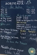Carte et menu de L'Huitre Bleue à Andernos les Bains — Exemple de menu